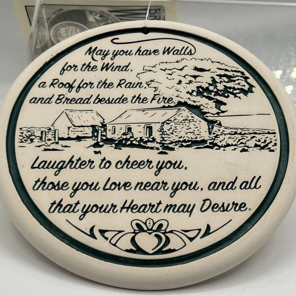 Seneca Ceramics New Bread Bun Warmer Irish Blessing Handcrafted Holiday USA Made